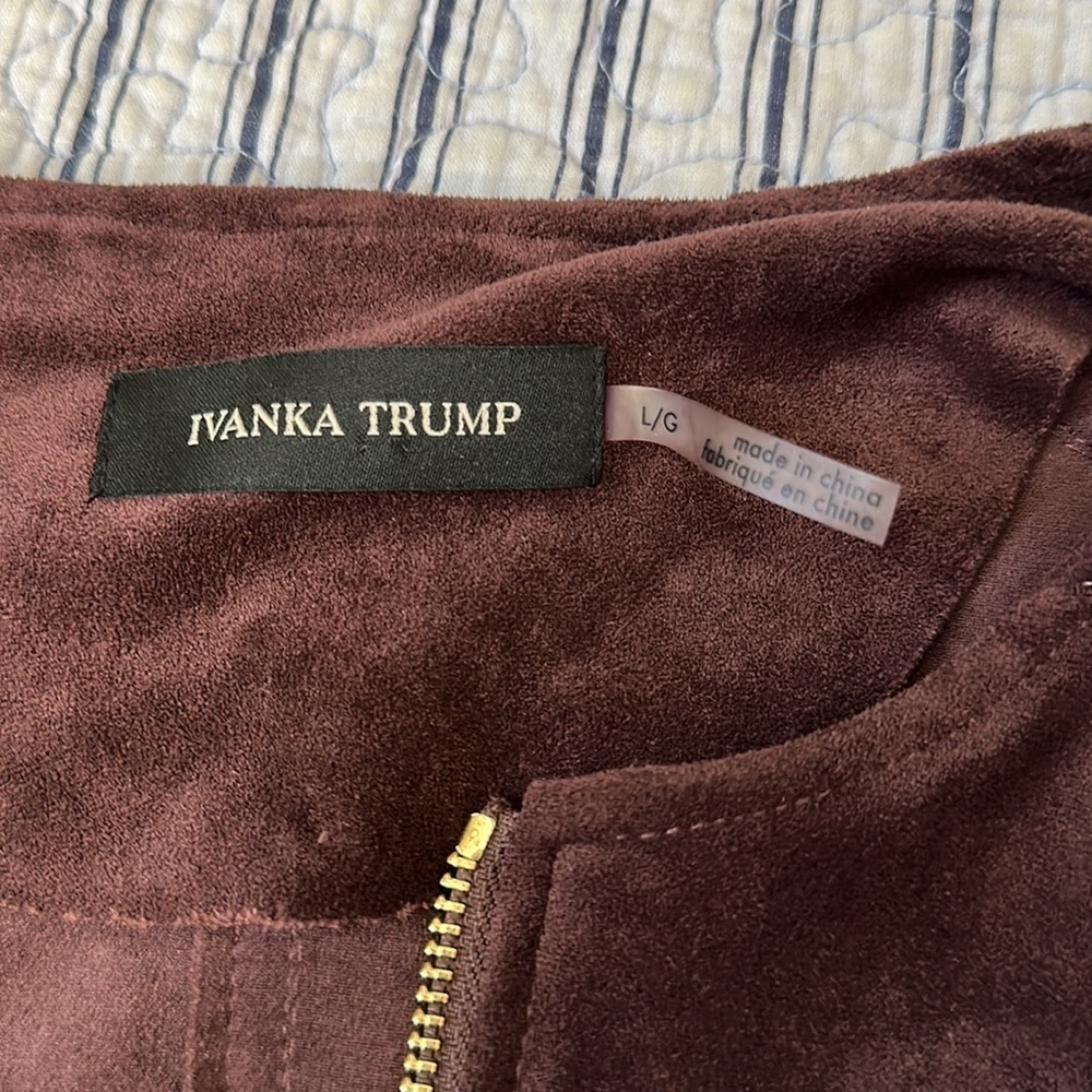 Ivanka Trump  Full Zip Blazer Faux Suede jacket size L - Picture 14 of 14